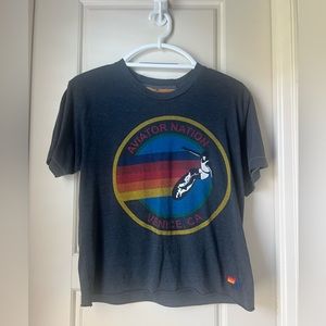 Aviator Nation logo boyfriend tee charcoal